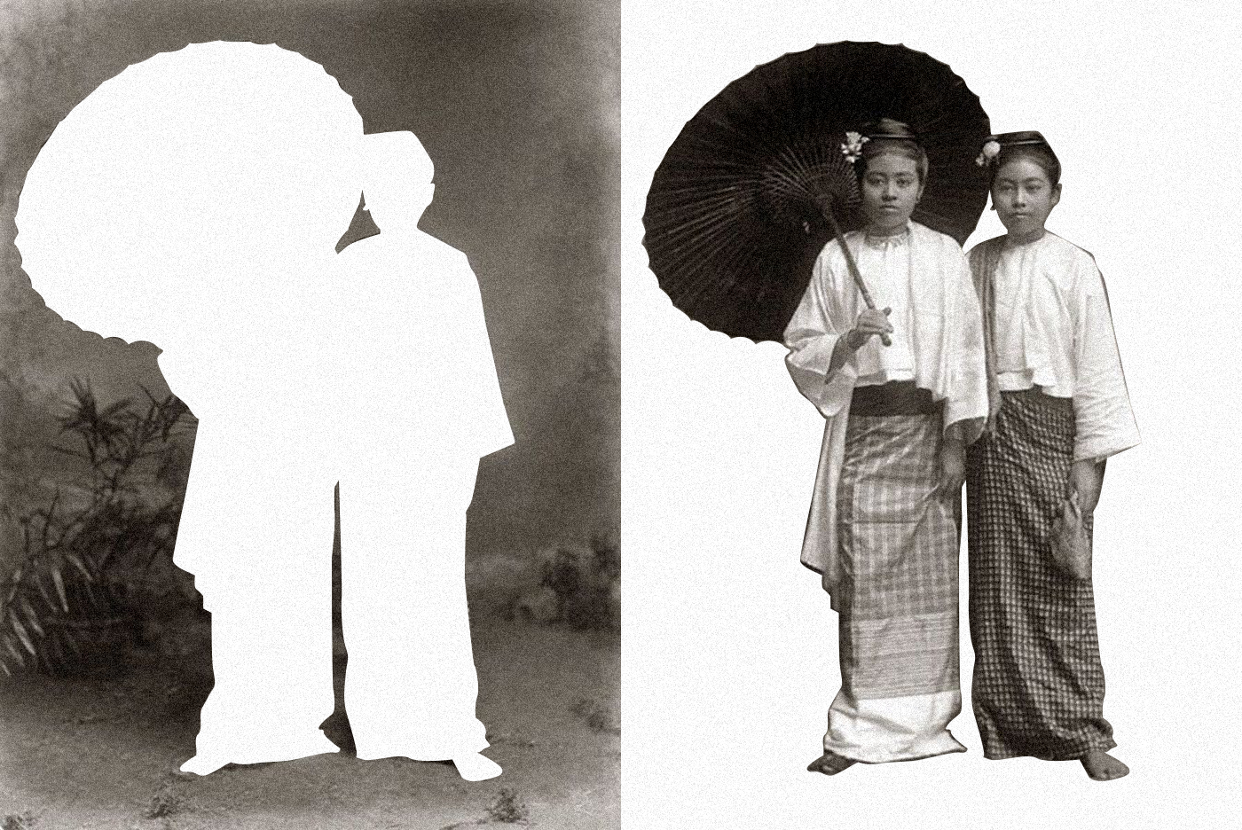 Burmese-girls-with-parasol,-Burma-(Myanmar)-circa-1890 Meninas birmanesas com guarda-sol, Burma (Myanmar) cerca de 1890