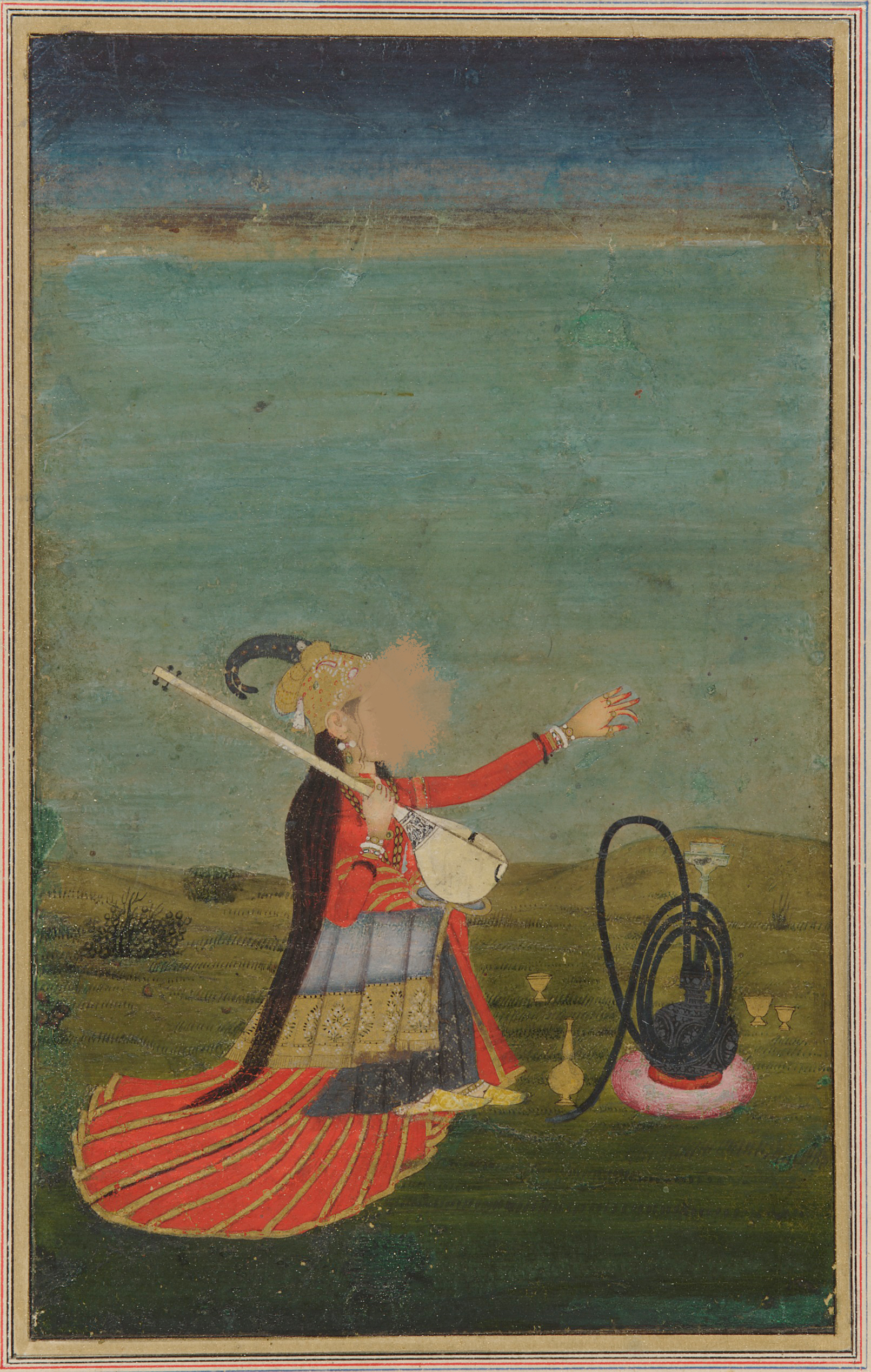 Female-performer-with-tanpura Smithsonian Asian Museum, south Asia collection – Mulher artista with tanpura