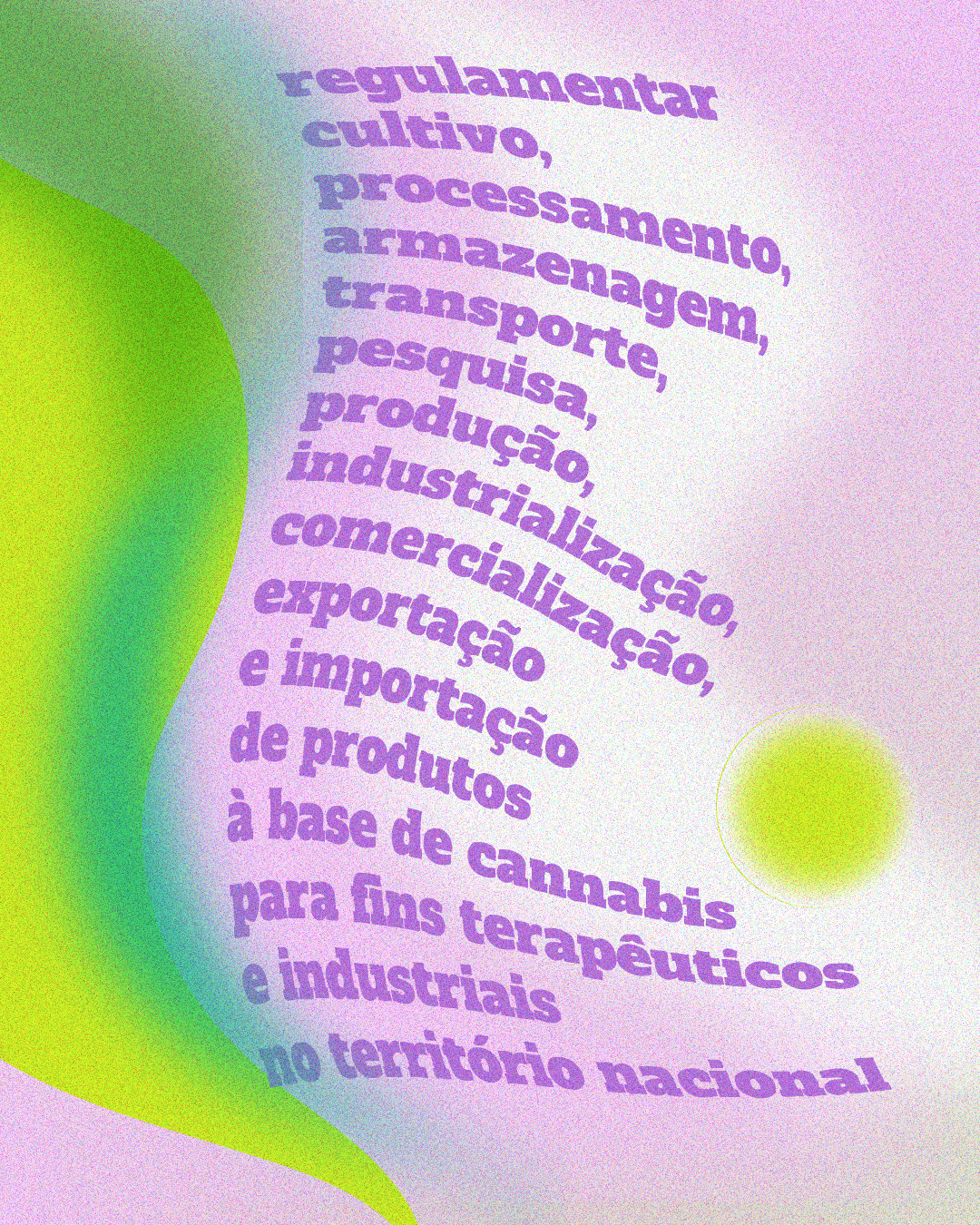 regulamentar cultivo, processamento, armazenagem, transporte, pesquisa, produção, industrialização, comercialização, exportação e importação de produtos à base de cannabis para fins terapêuticos e industriais no território nacional