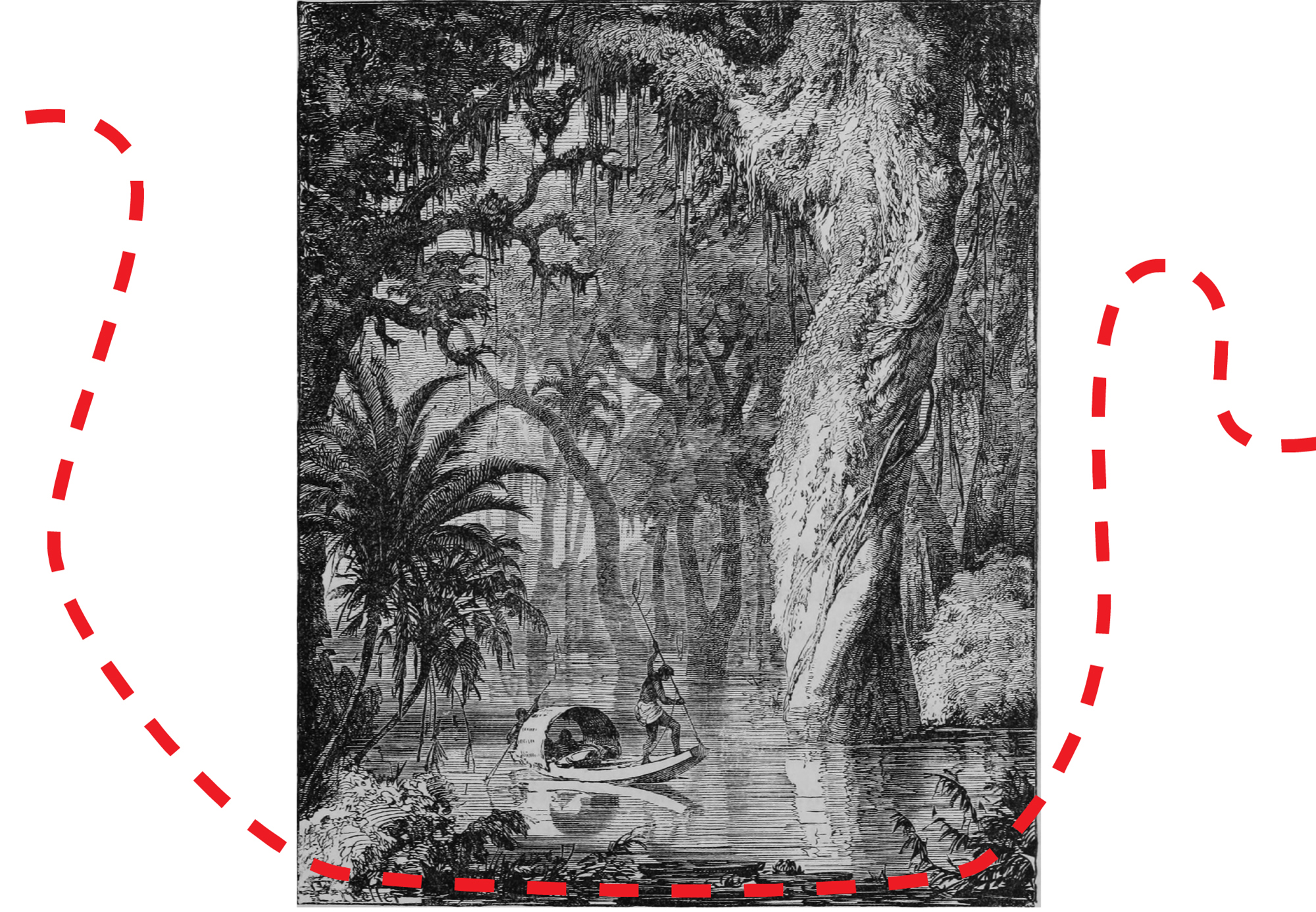 colagem com desenho sobre obra em domínio público