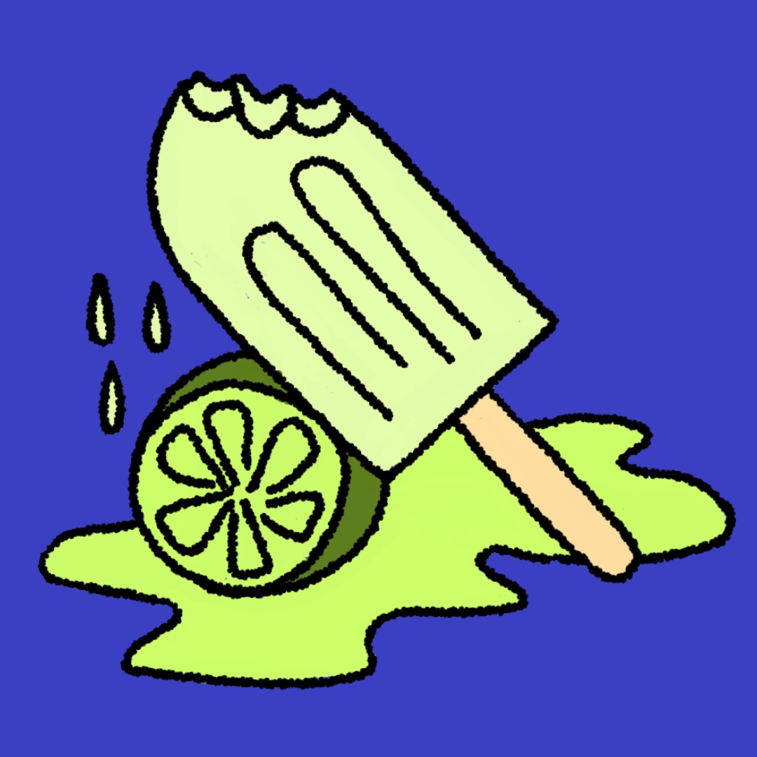 Ilustração de picolé de limão
