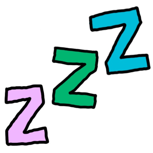 várias letras Z como onomatopeias de sono